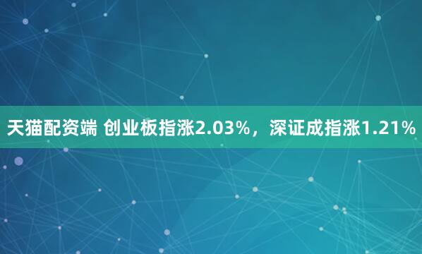天猫配资端 创业板指涨2.03%，深证成指涨1.21%